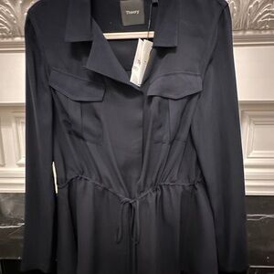 Theory Midnight Blue Collared Dress